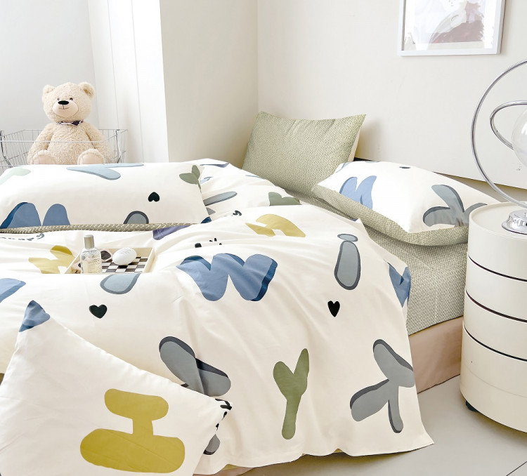 Постельное белье из твил-сатина TANGO буквы 70х70 (2шт) 1,5-спальное