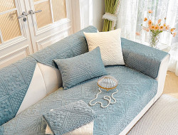 Набор накидок на диван из велюра TANGO SOFA серо-голубой 90х160 (1шт), 90х210 (1шт)