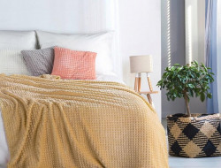 Плед однотонный фланелевый TANGO BARRETTA 04 бежевый 200х220