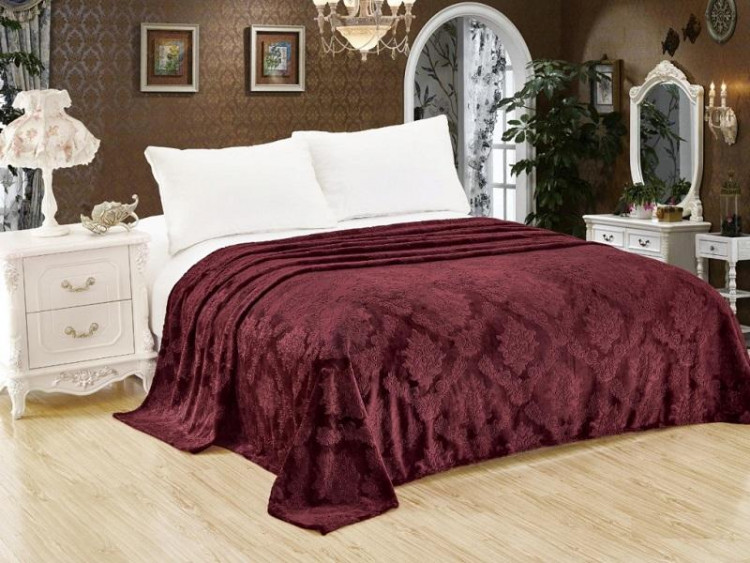 Плед однотонный из микрофибры с тиснением АЛЬВИТЕК ВЕНЕЦИЯ 002-pv 180х200