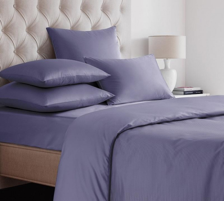 Простыня на резинке из сатина SAILID SL-4-90 фиолетовая 90х200х25