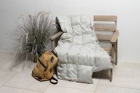 Дорожный плед пуховый GERMAN GRASS TRAVEL PLAID GRASS grey 140х200