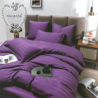 Постельное белье из страйп-сатина ПАНДОРА фиолетовое 2-спальное