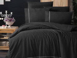 Постельное белье из DELUXE ранфорса KARVEN N029 ALISA BLACK 50х70 (4шт) евро