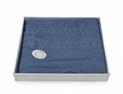 Плед из хлопка махровый KARVEN P961 ESTER V14 индиго 220х240