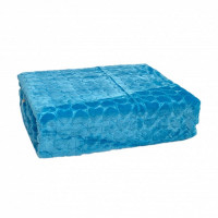 Плед из полиэстера KARVEN SUPER SOFT P945 EVLEN СЕРДЦЕ гoлубoй 180х240