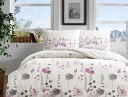 Постельное белье из ранфорса TAC HAPPY DAY JENNY лиловое евро