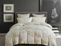 Постельное белье фланелевое из тенсела ASABELLA Акварельные букеты 50х70 (2шт), 70х70 (2шт) евро