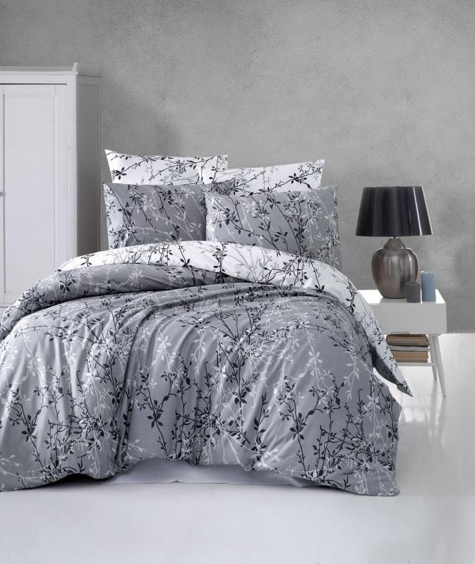 Постельное белье из ранфорса KARVEN N023 ZENA GREY 50х70 (2шт), 70х70 (2шт) евро