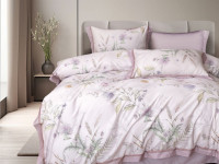 Постельное белье фланелевое из тенсела ASABELLA Розовый сад 50х70 (2шт) и 70х70 (2шт) евро
