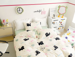 Постельное белье из твил-сатина TANGO хеппи крема 50х70 (1шт), 70х70 (1шт) 1,5-спальное