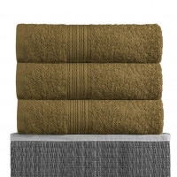 Простыня махровая BAYRAMALY темно-оливковая 150х210