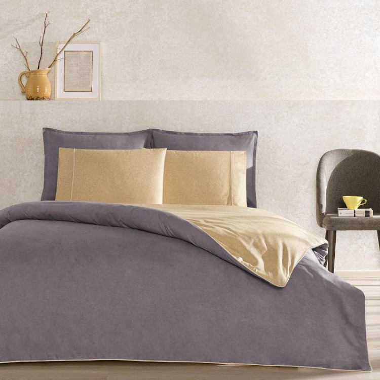 Постельное белье из ранфорса TAC RANFORCE RIVEN антрацит евро