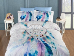 Постельное белье из страйп сатина с цветным принтом KARVEN N251-SB001 50х70 (2шт), 70х70 (2шт) семейное