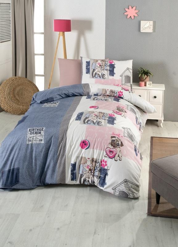 Постельное белье подростковое из ранфорса KARVEN YOUNG STYLE N022 WOOFY 50х70 (1шт), 70х70 (1шт)