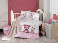 Постельное белье для малышей из сатина с пледом KARVEN 3D DIGITAL D040 ALIFE