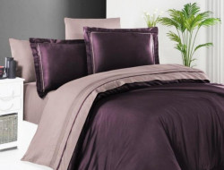 Постельное белье из сатина де люкс KARVEN N045 SERENITY PURPLE-LILA 50х70 (2шт), 70х70 (2шт) семейное