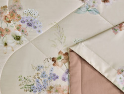 Постельное белье из египетского хлопка Premium с двумя летними одеялами ASABELLA Кофейная поляна 50х70 (2шт) семейное