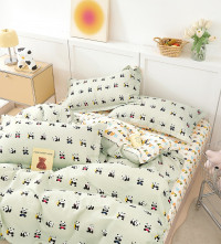 Постельное белье из твил-сатина TANGO панды на зарядке 70х70 (2шт) 1,5-спальное