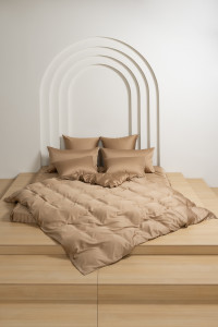 Постельное белье с простыней на резинке 160х200 GERMAN GRASS SAND BRILLIANT GRASS 70х70 (2шт) семейное