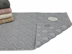Коврик для ног махровый хлопковый KARVEN KV434 TILE acik gri 50х80