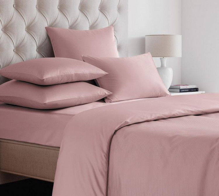 Простыня на резинке из сатина SAILID SL-2-140 пудра 140х200х25