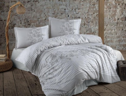 Постельное белье из ранфорса KARVEN N022 LATINA GREY V-1 50х70 (1шт), 70х70 (1шт) 1,5-спальное