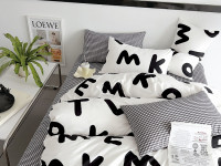 Постельное белье из сатина TANGO буквовед 70х70 (2шт) 2-спальное