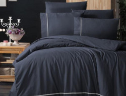 Постельное белье из DELUXE DARK ранфорса KARVEN N028 ALISA DENIM 50х70 (2шт) 1,5-спальное