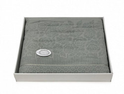 Плед из хлопка махровый KARVEN P958 ROSE V9 зеленый 160х220