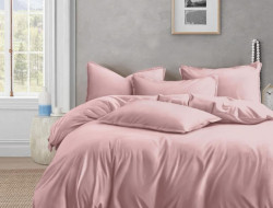 Постельное белье из люксового сатина АЛЬВИТЕК ОCA-003 пыльная роза 50х70 (2шт), 70х70 (2шт) семейное