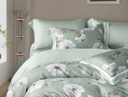 Постельное белье из тенсела люкс ASABELLA Мятная прохлада 50х70 (2шт) и 70х70 (2шт) евро