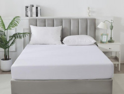 Простыня на резинке сатиновая TANGO Soho белая 160х200х30