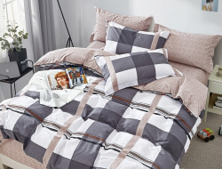 Постельное белье из твил-сатина TANGO квадри 70х70 (2шт) 1,5-спальное