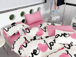 Постельное белье из сатина TANGO признание в любви 70х70 (2шт) 1,5-спальное