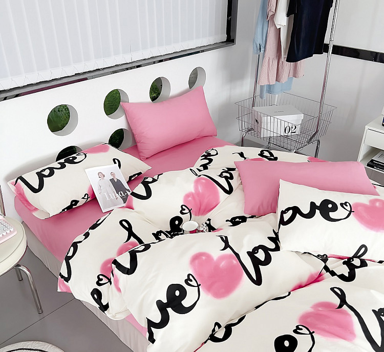 Постельное белье из сатина TANGO признание в любви 70х70 (2шт) 1,5-спальное