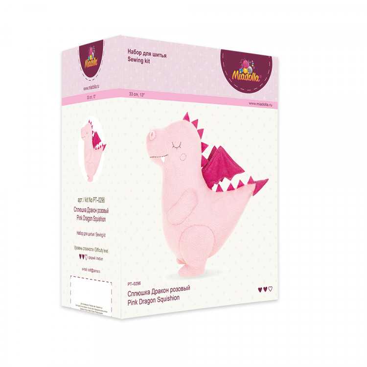 Набор для изготовления игрушки Miadolla PT-0296 Сплюшка Дракон розовый