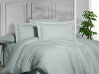 Постельное белье из страйп сатина KARVEN N162-SS-013 MINT ментол 50х70 (1шт), 70х70 (1шт) 1,5-спальное