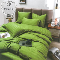 Постельное белье из страйп-сатина ПАНДОРА зеленая трава 2-спальное