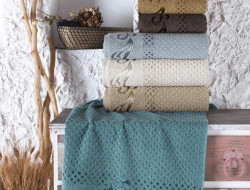 Набор полотенец махровых хлопковых KARVEN H5130 EYSAN SACAKLI 50х90 (6шт)