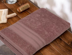 Полотенце махровое хлопковое KARVEN PETEK BORDUR DUZ H5160 LUX COTTON g-kurusu 70х140