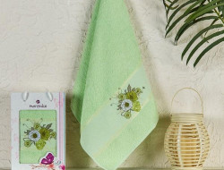 Полотенце махровое DURU фисташковое 50х90 в коробке