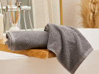 Полотенце махровое TAC VENTURA GRAY серое 50х90