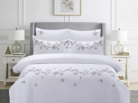 Постельное белье из египетского хлопка Premium с вышивкой ASABELLA Акварельные каскады 50х70 (2шт) и 70х70 (2шт) евро