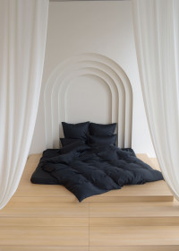 Постельное белье с простыней на резинке 160х200 GERMAN GRASS BLACK BRILLIANT GRASS 50х70 (2шт) евро