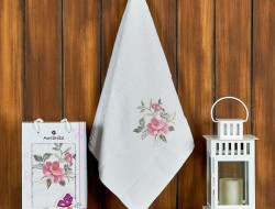 Полотенце махровое FLOWER кремовое 50х90 в коробке