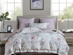 Постельное белье фланелевое из тенсела ASABELLA Малиновый щербет 50х70 (2шт), 70х70 (2шт) евро