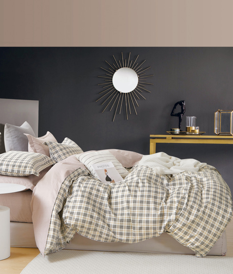 Постельное белье из твил-сатина в ПВХ TANGO классика в клетку 50х70 (2шт) евро