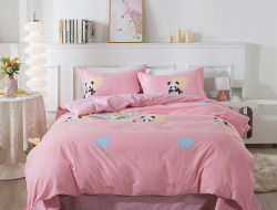 Постельное белье фланелевое TANGO MOMAE Panda pink 50х70 (1шт) и 70х70 (1шт) 1,5-спальное