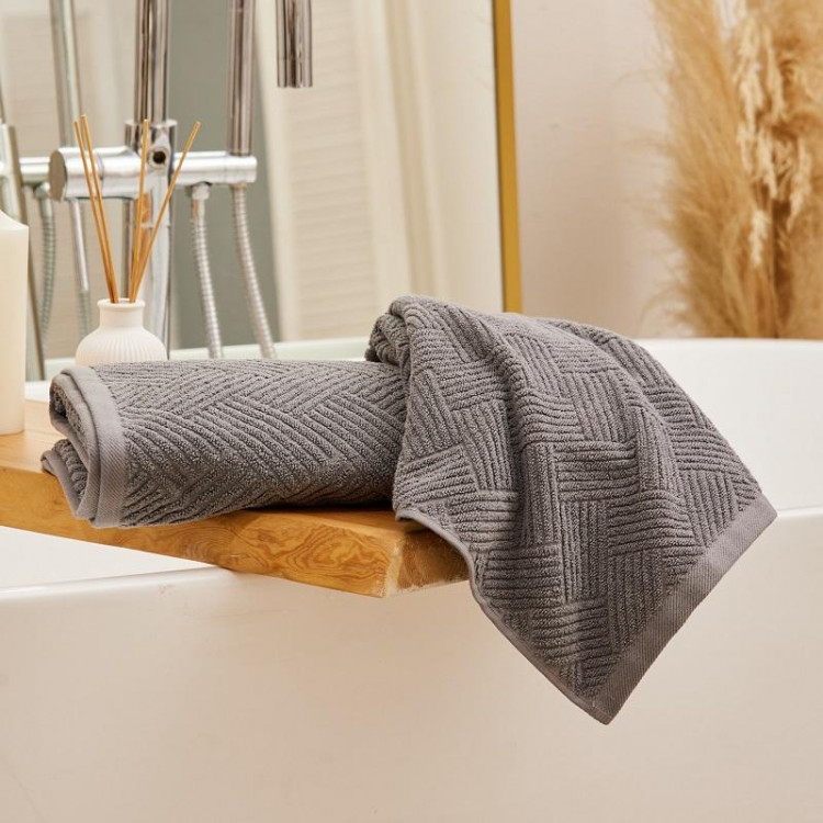 Полотенце махровое TAC VENTURA GRAY серое 70х140